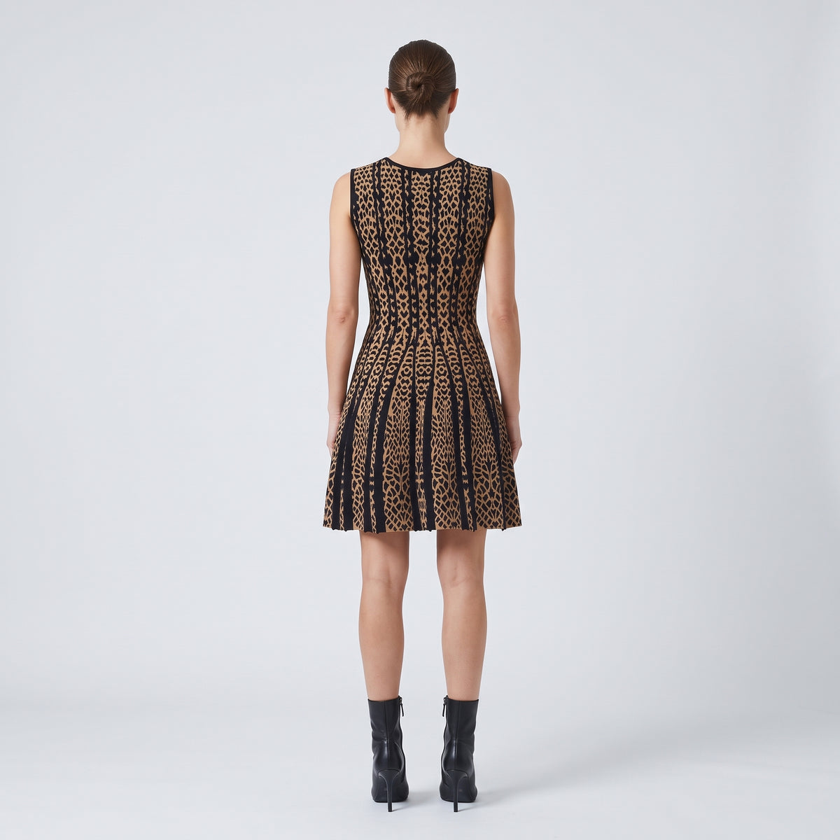Leopard Print Knit Fit-And-Flare Dress