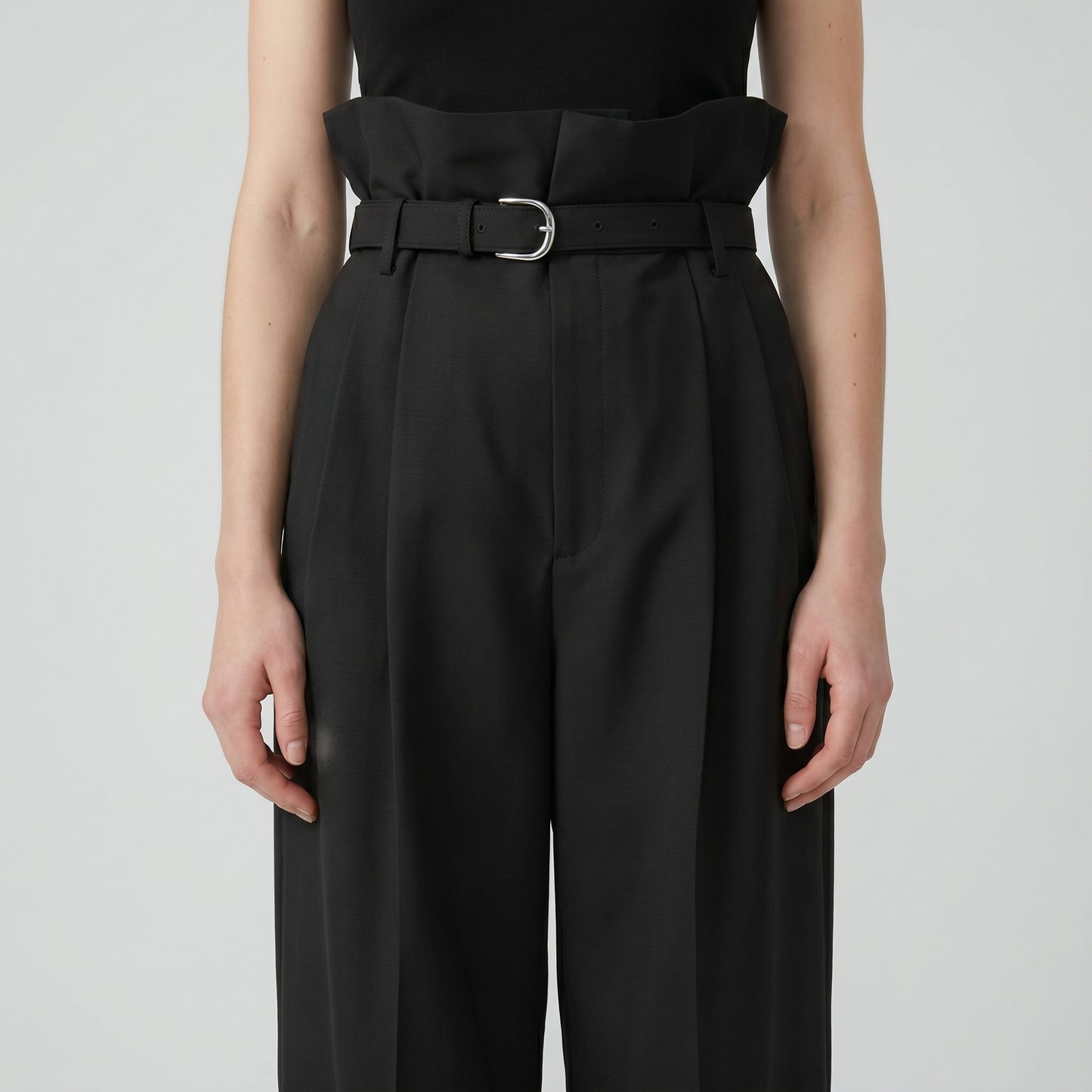 High-Waisted Paperbag Trousers