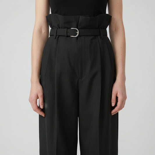 High-Waisted Paperbag Trousers