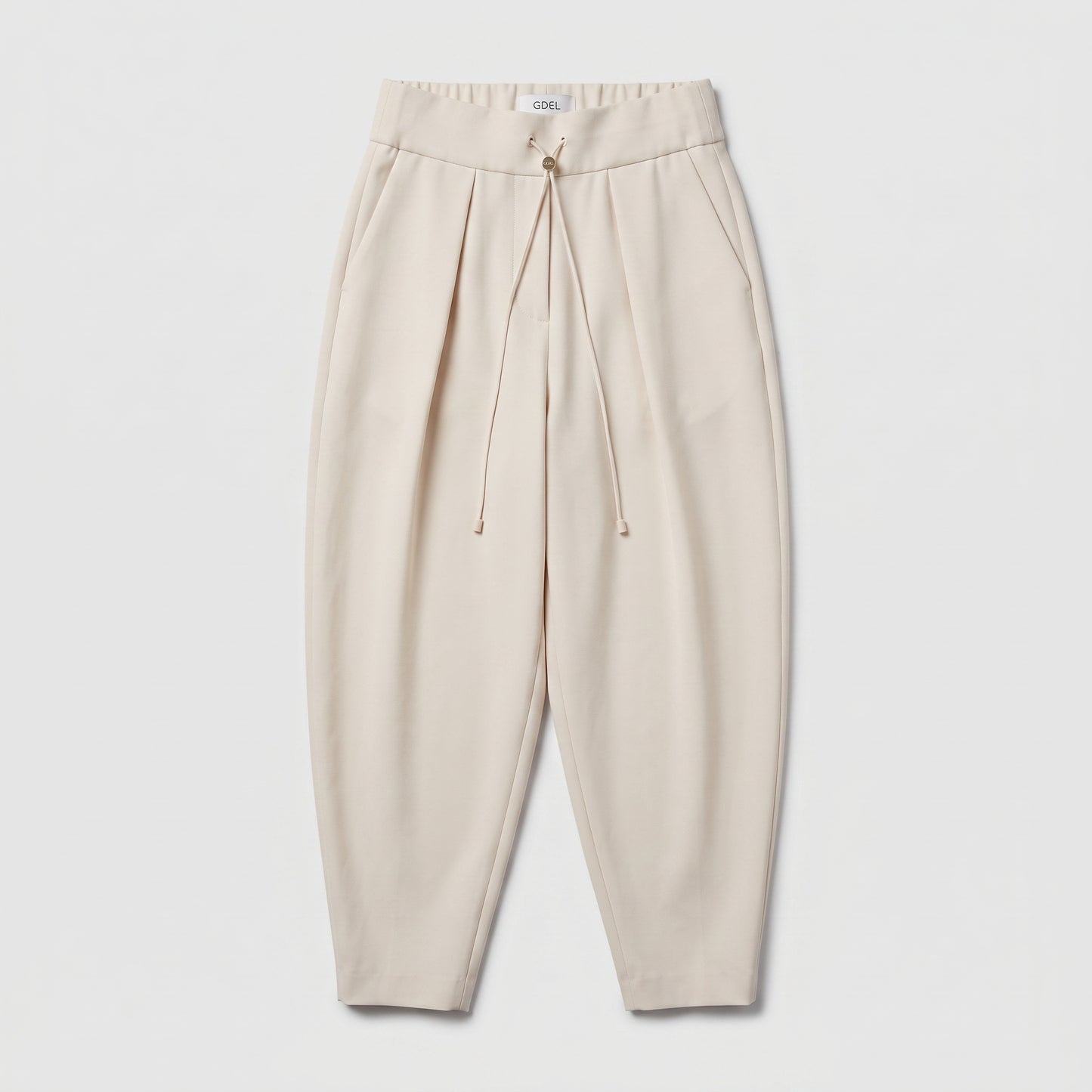 Tailored Cream Drawstring Trousers