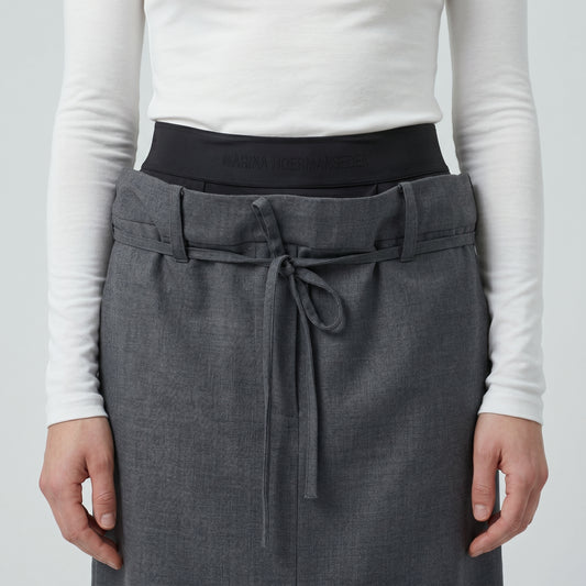 Tailored Grey Midi Skirt