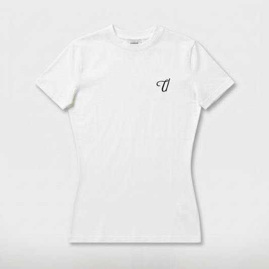 Minimalist Embroidered White Tee