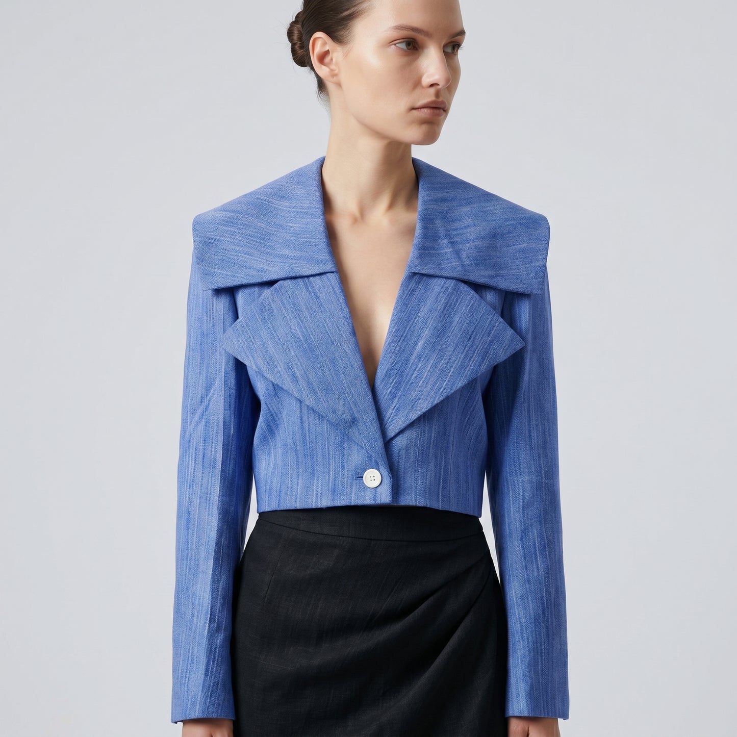Structured Cropped Lapel Jacket