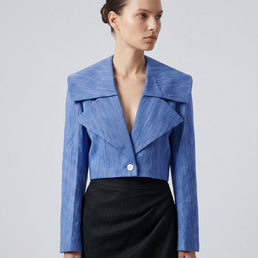 Structured Cropped Lapel Jacket