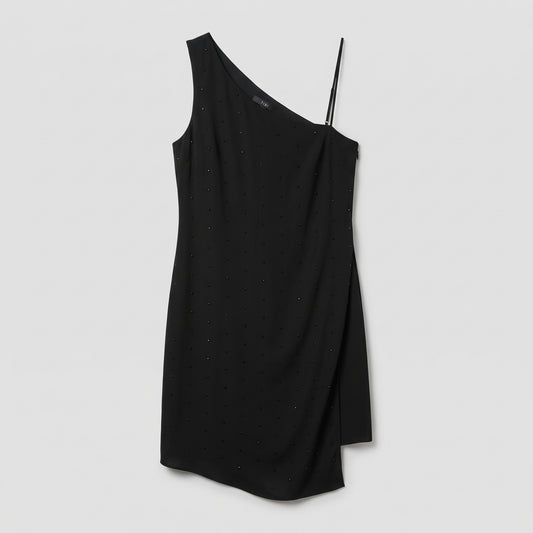 Embellished One-Shoulder Mini Dress