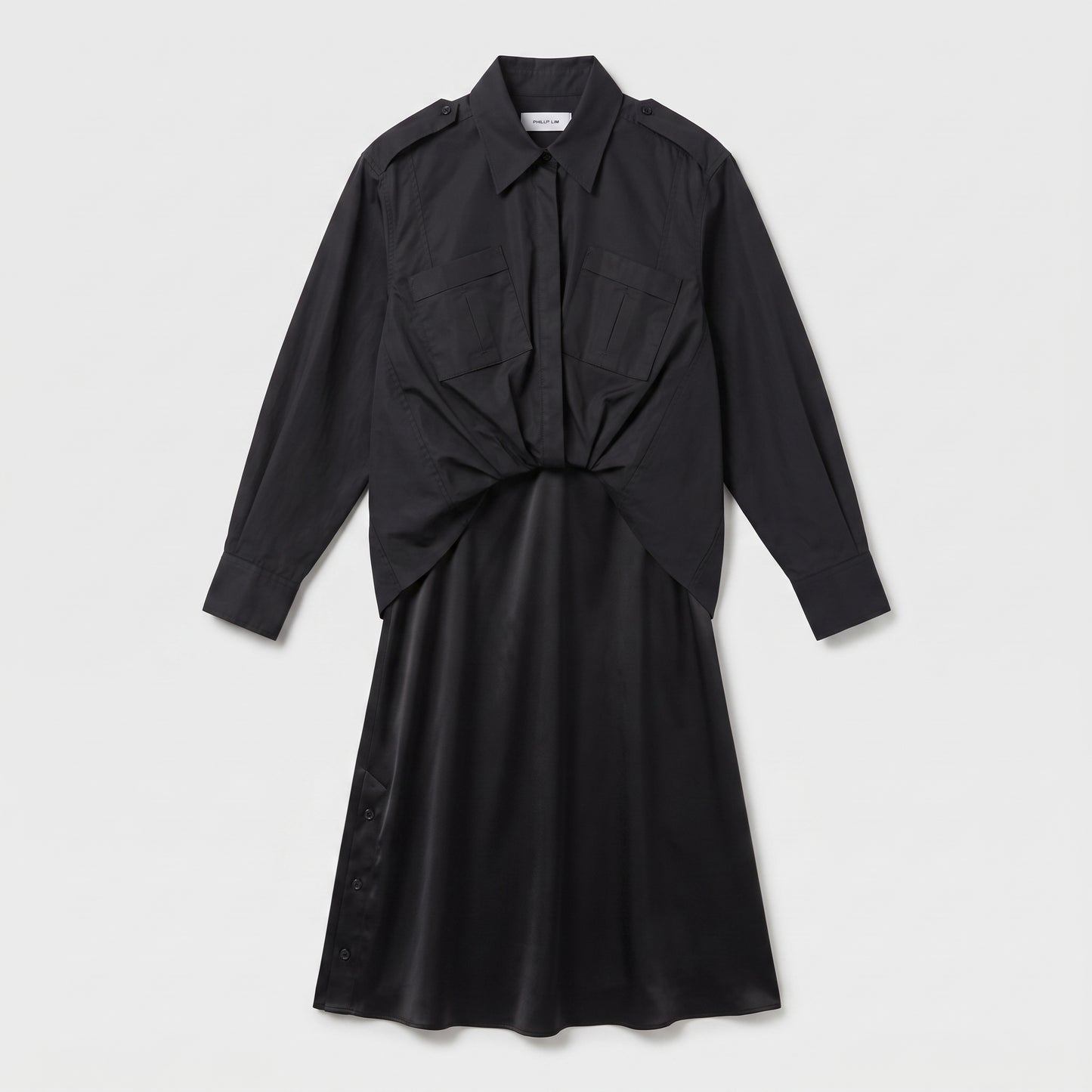 Hybrid Utility Silk Shirt Dress