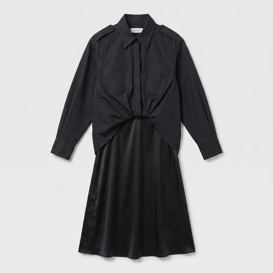 Hybrid Utility Silk Shirt Dress