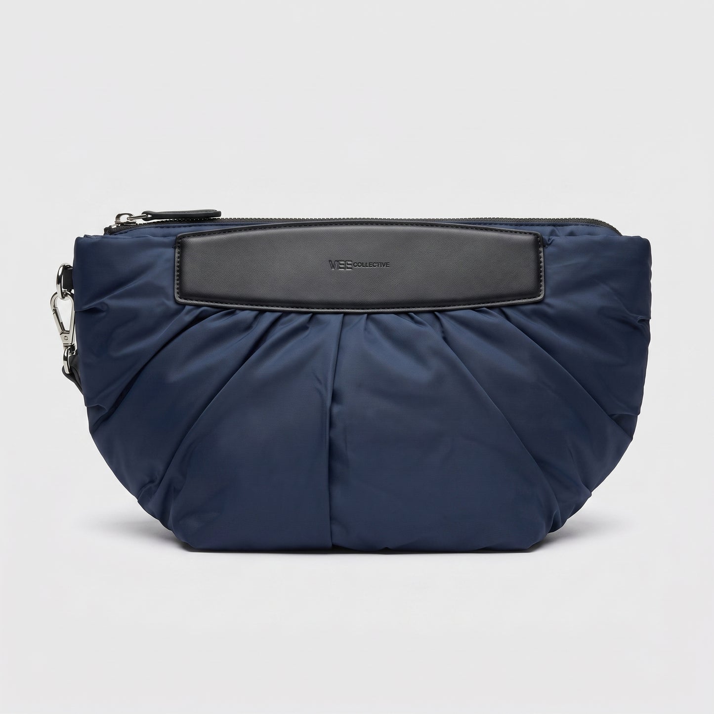 Quilted Ruched Nylon Clutch Bag