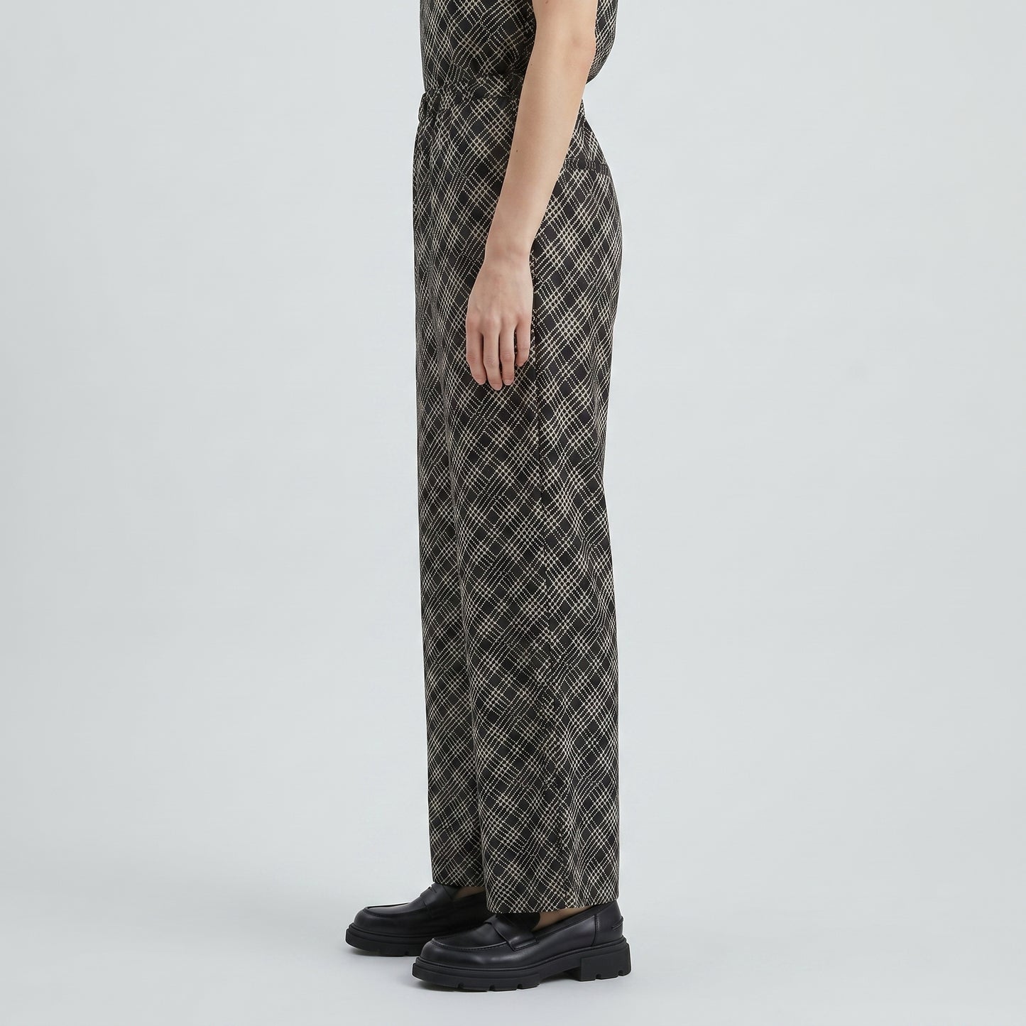 Check Pattern Relaxed Trousers