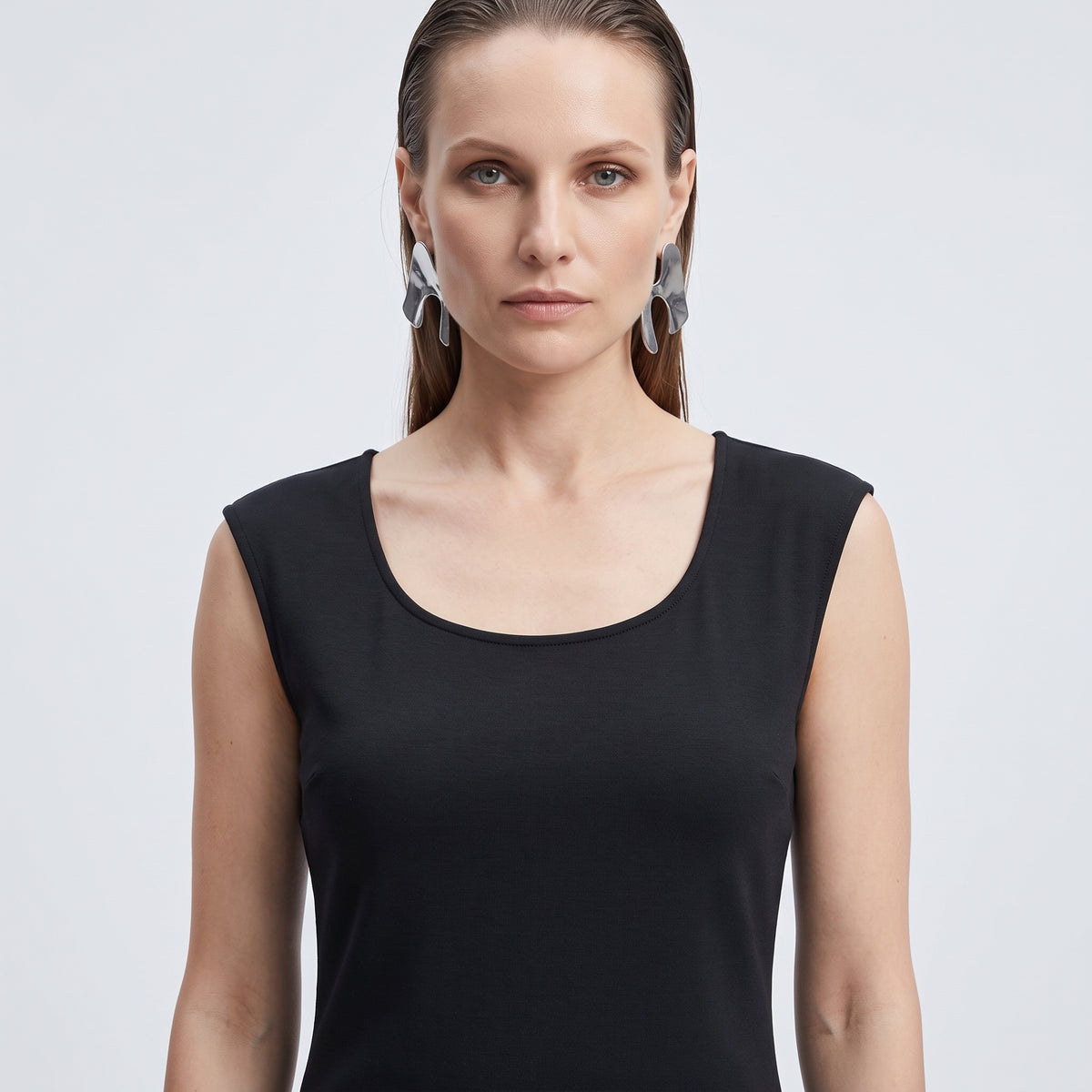 Essential Sleeveless Black Mini Dress