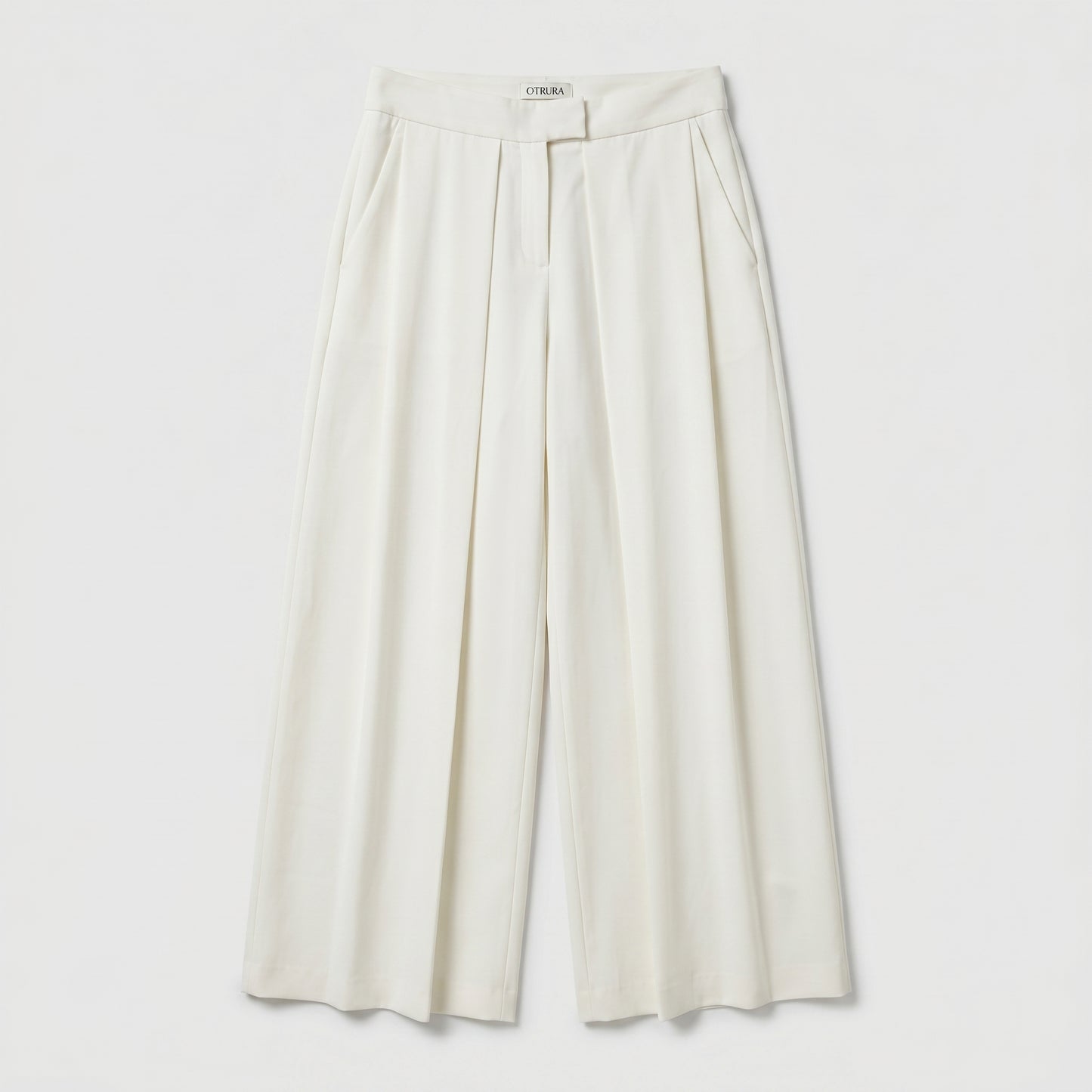 Pleated Wide Leg Tailored Trousers