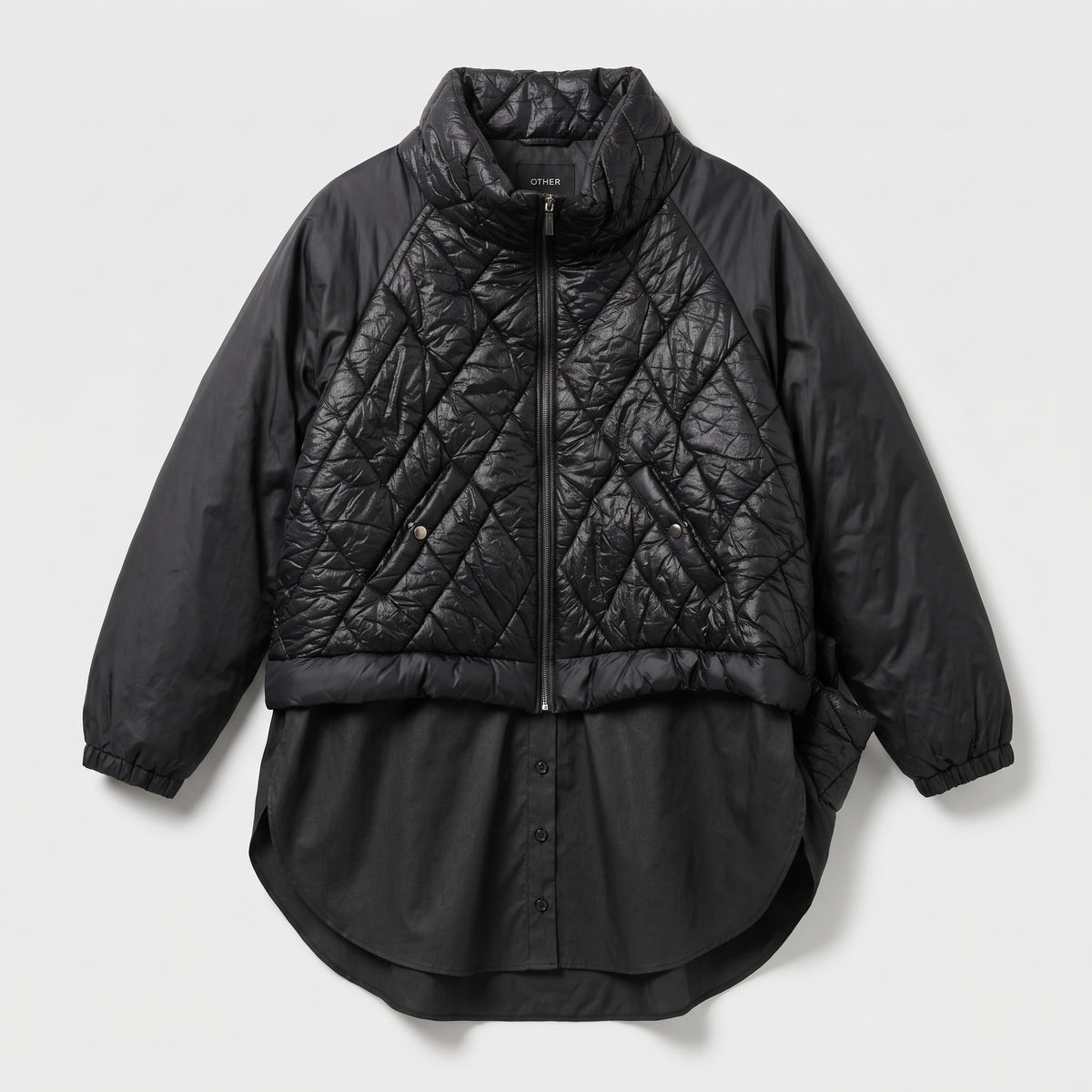 Quilted Layered Longline Jacket