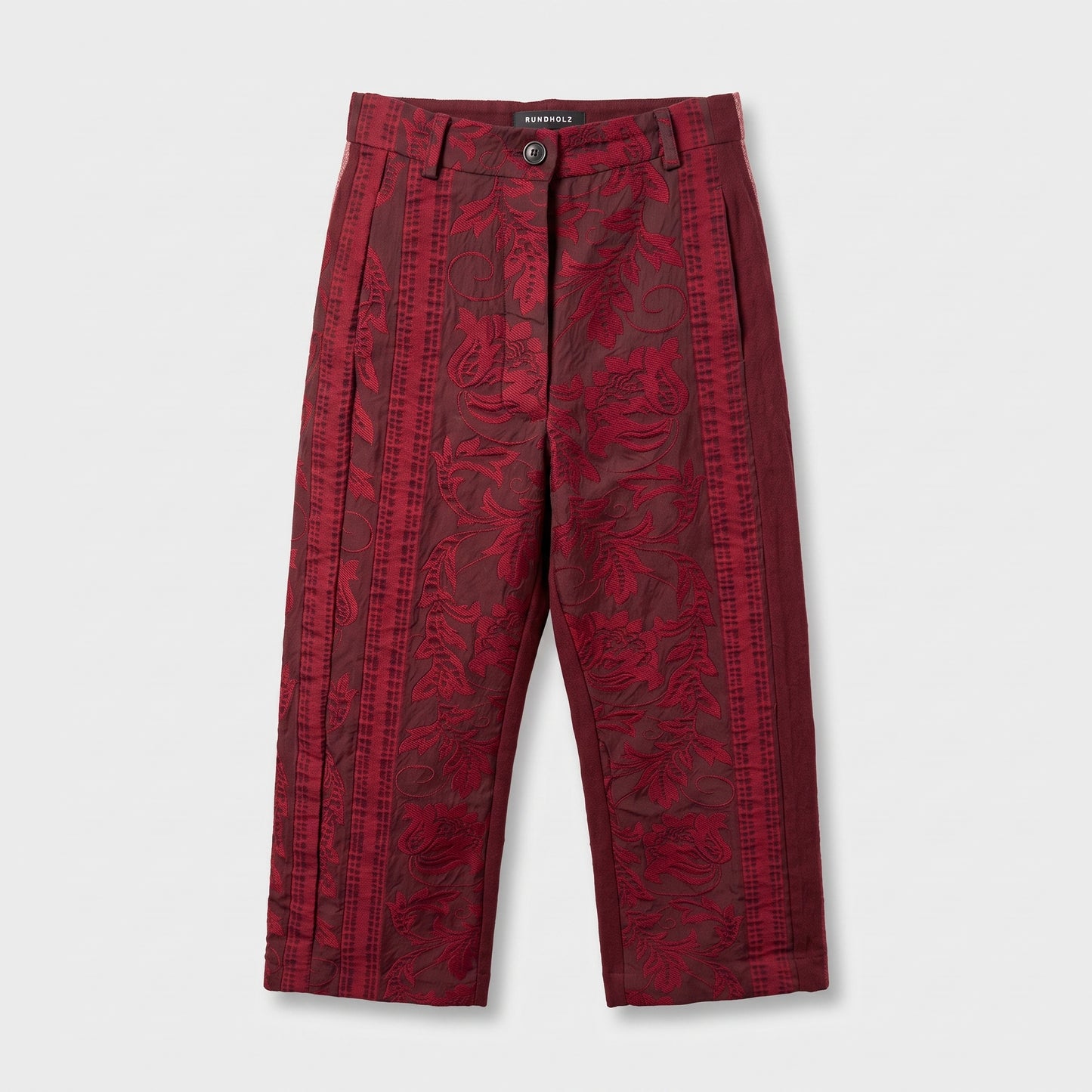 Floral Embroidered Cropped Trousers