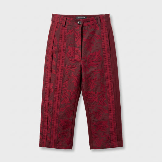 Floral Embroidered Cropped Trousers
