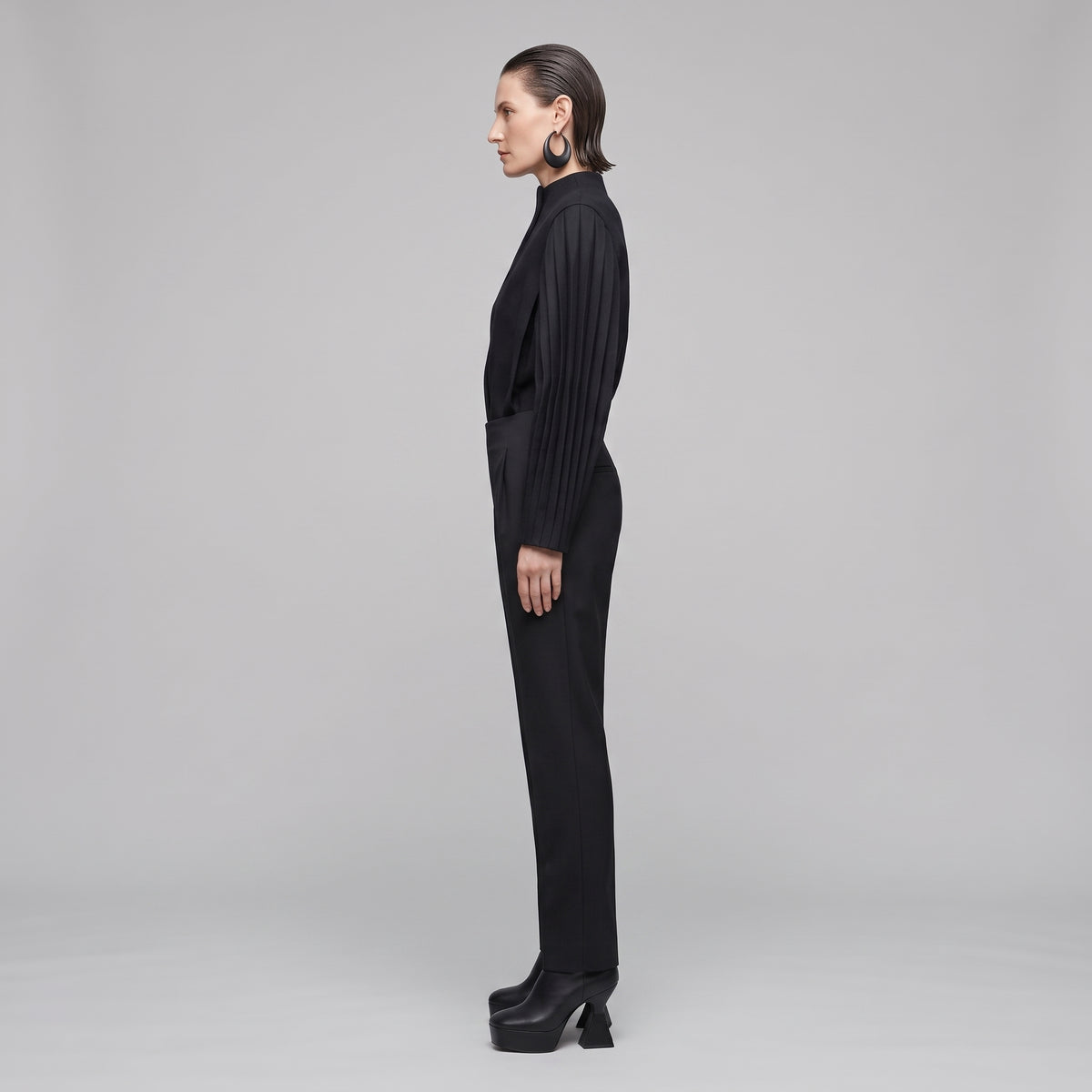Tailored Black Slim Trousers