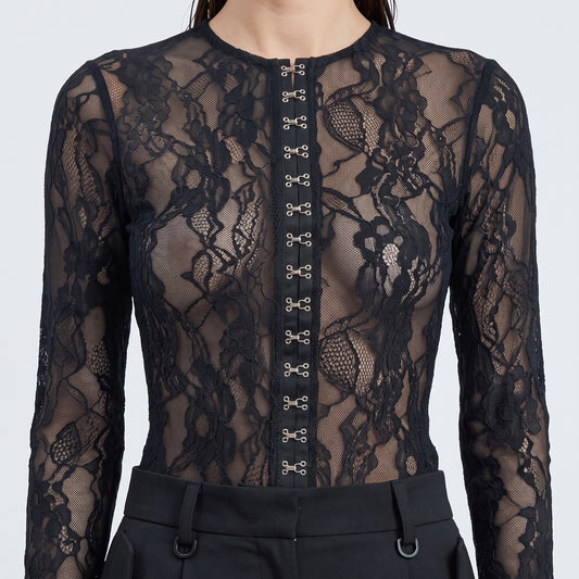 Sheer Floral Lace Hook Top