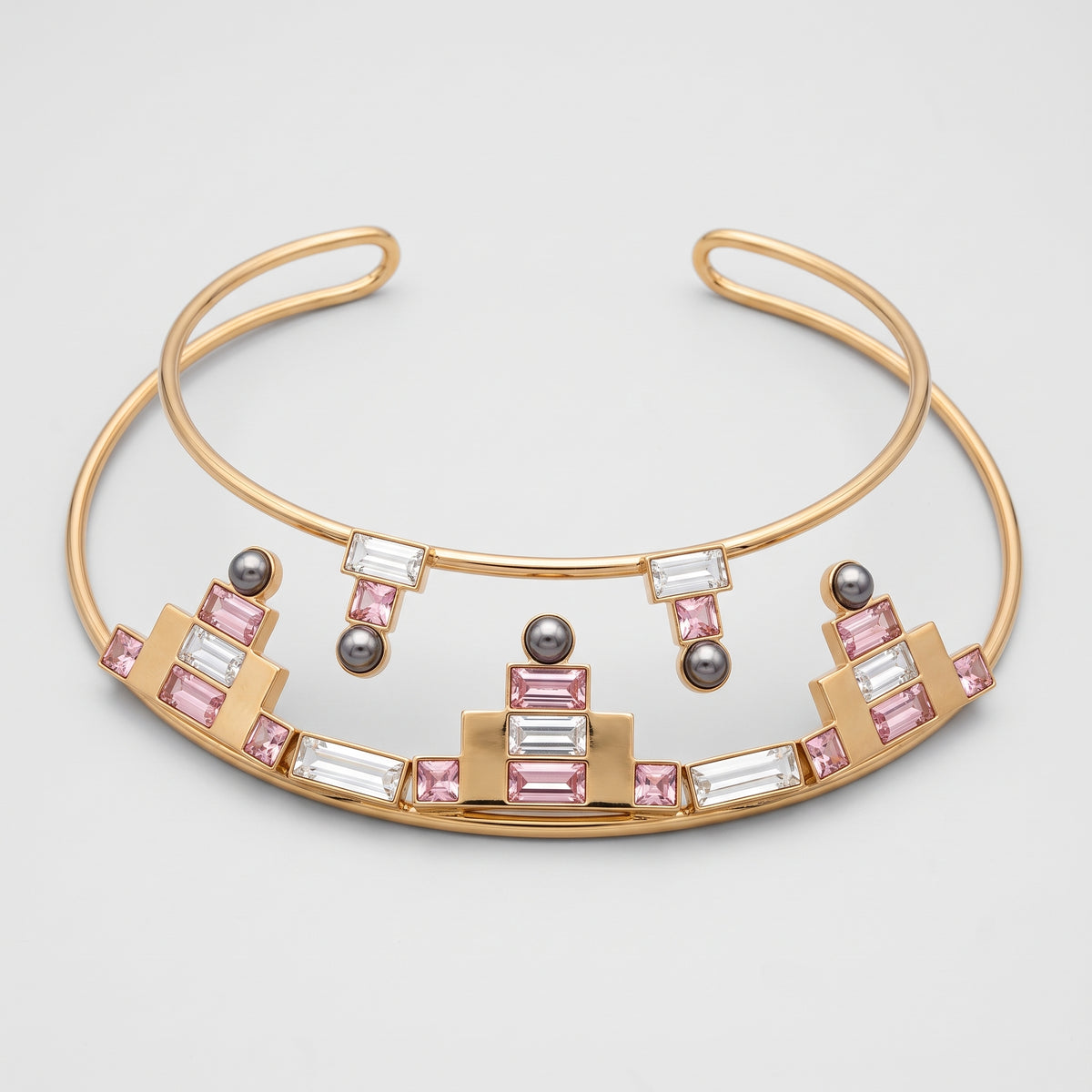 Geometric Crystal Embellished Choker