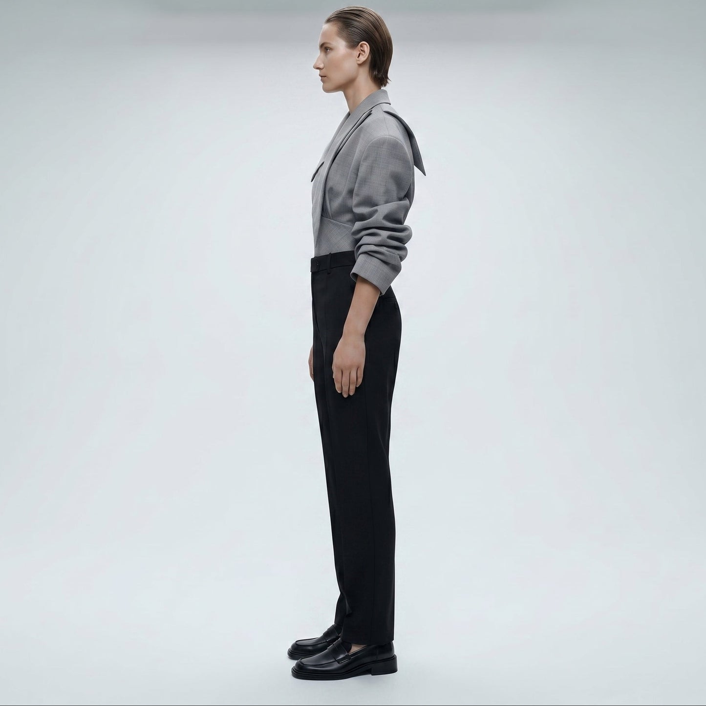Tailored Grey Blazer Bodysuit