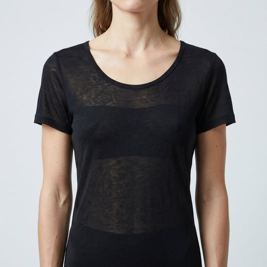 Sheer Minimalist Black Tunic