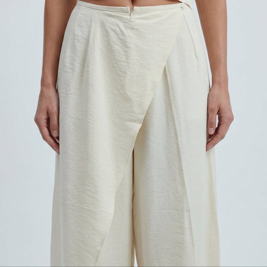 Minimalist High-Waisted Wrap Trousers