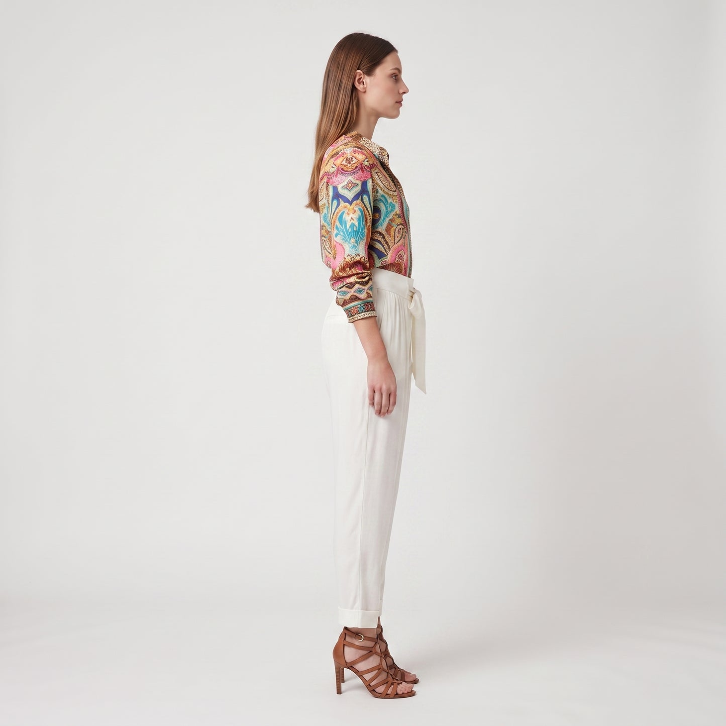 Elegant Tie-Waist Tapered Trousers
