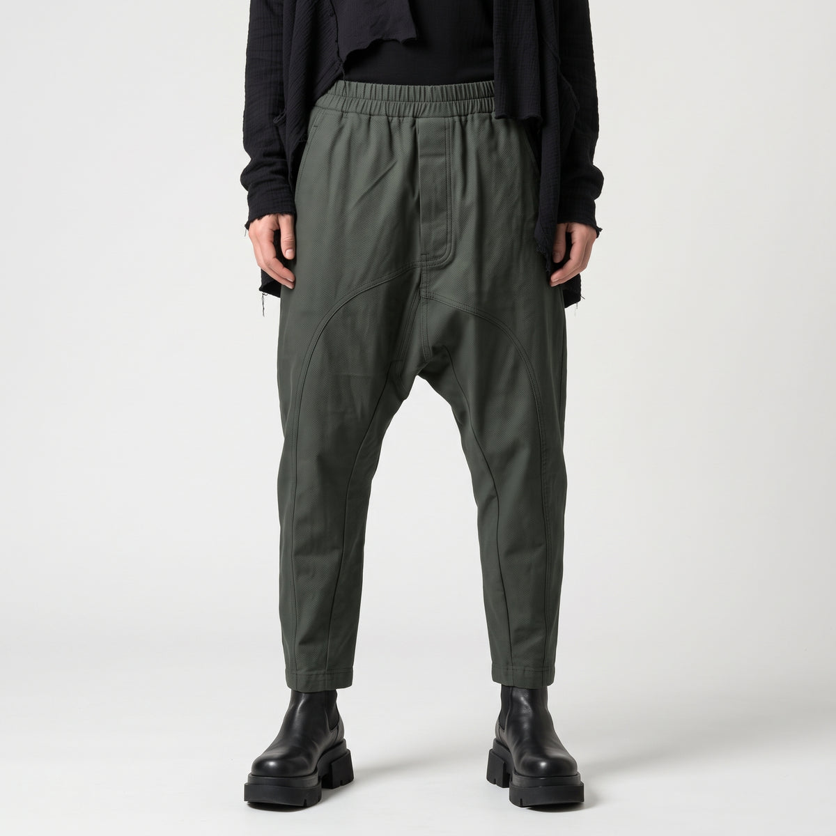 Dropped Crotch Drawstring Trousers