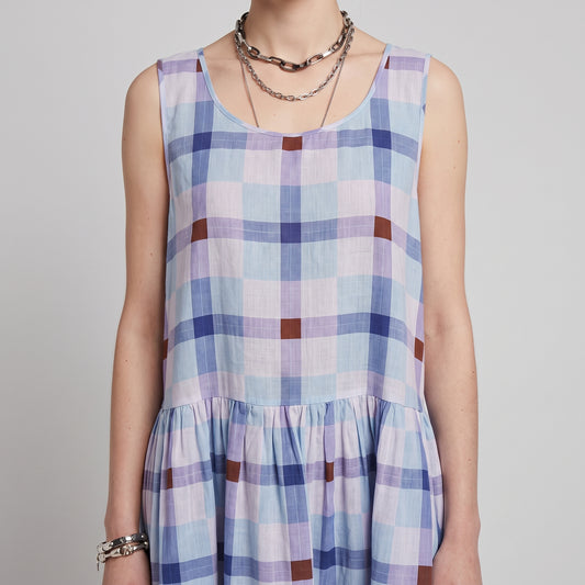 Sleeveless Plaid Cotton Dress