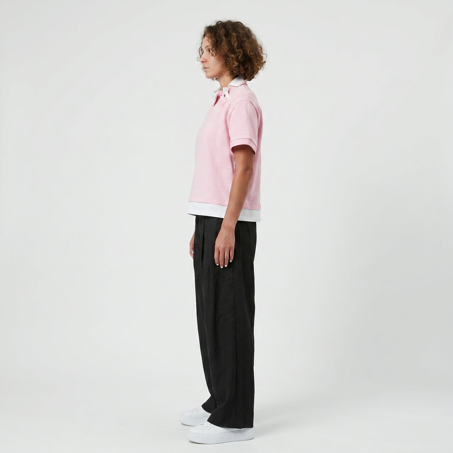 Layered Asymmetrical Polo Top