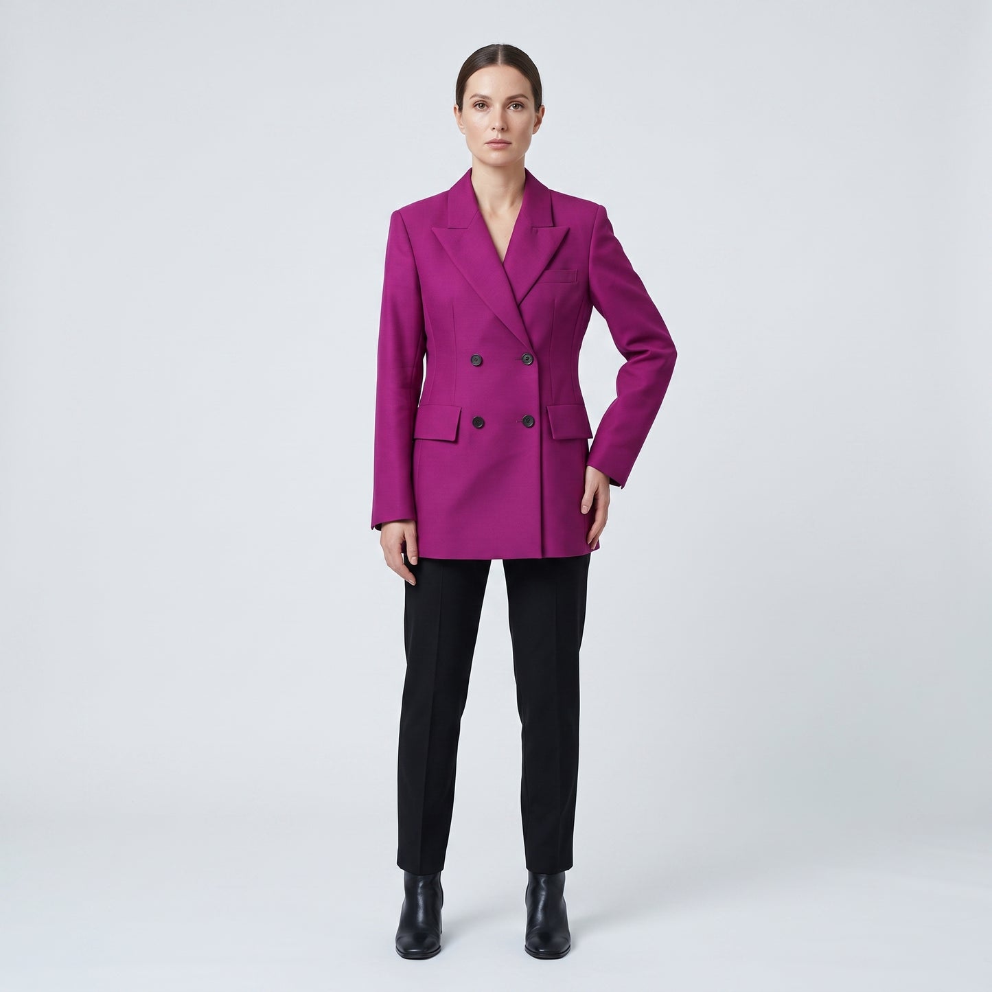 Magenta Double Breasted Blazer