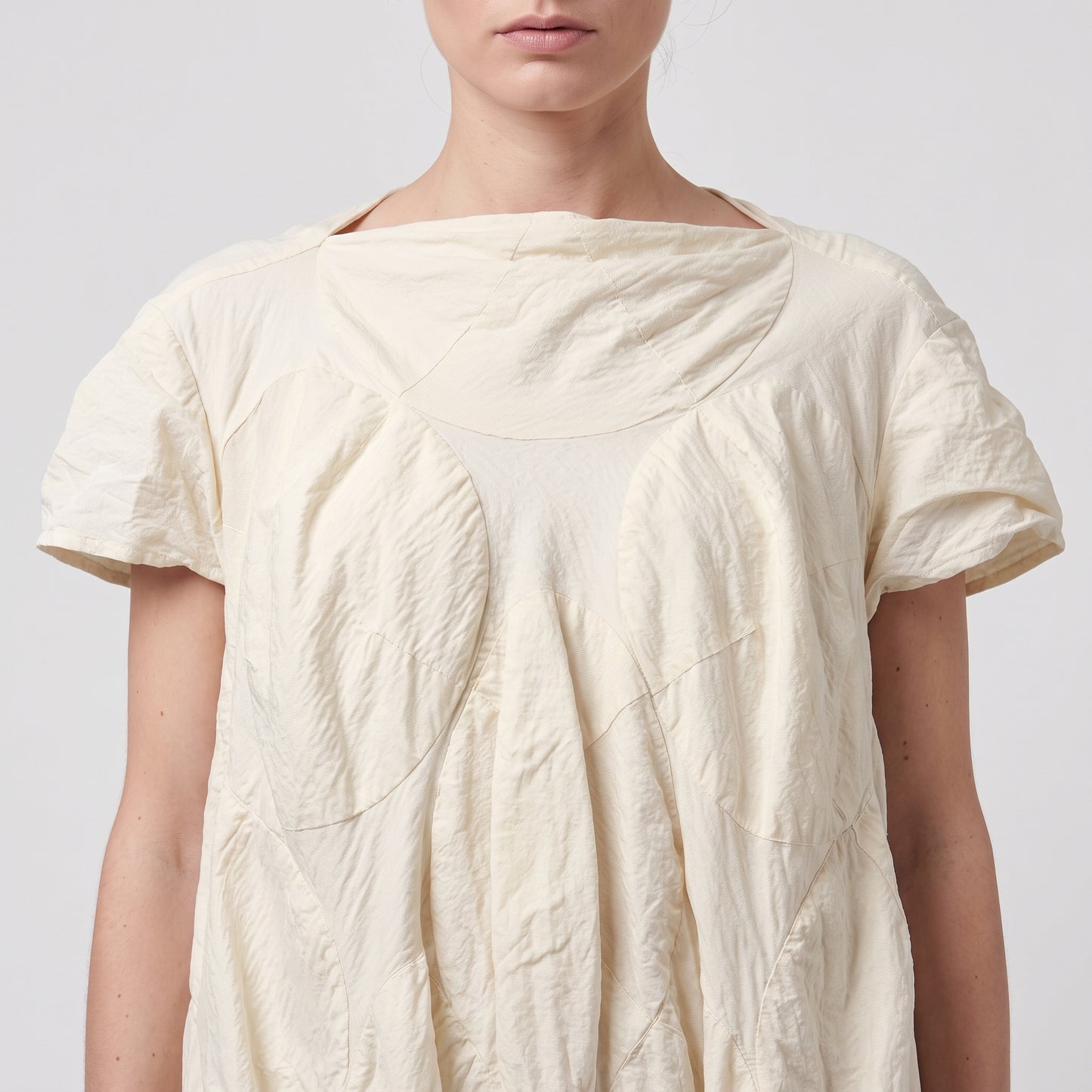Textured Cream Sculptural Tunic