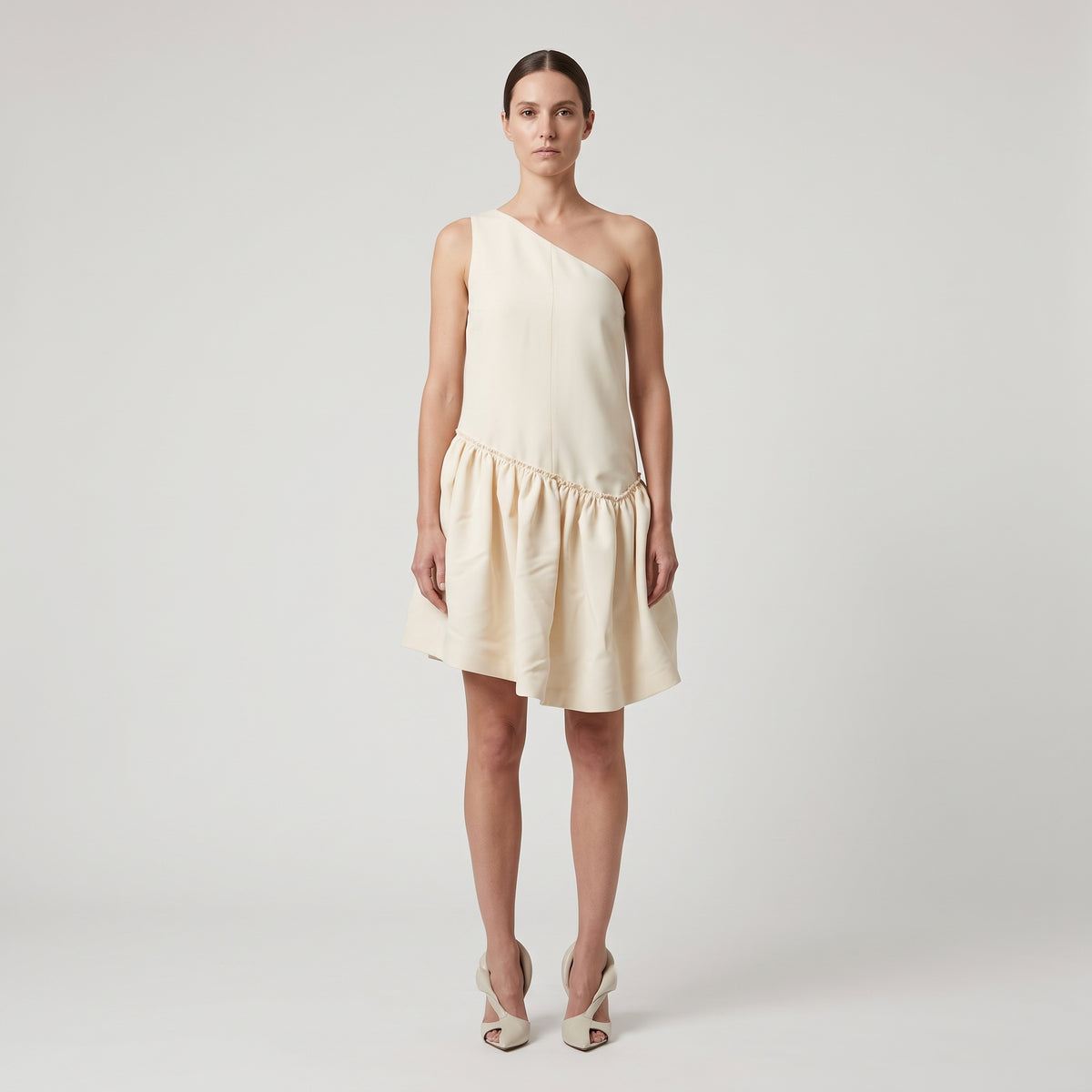 One Shoulder Drop Hem Dress