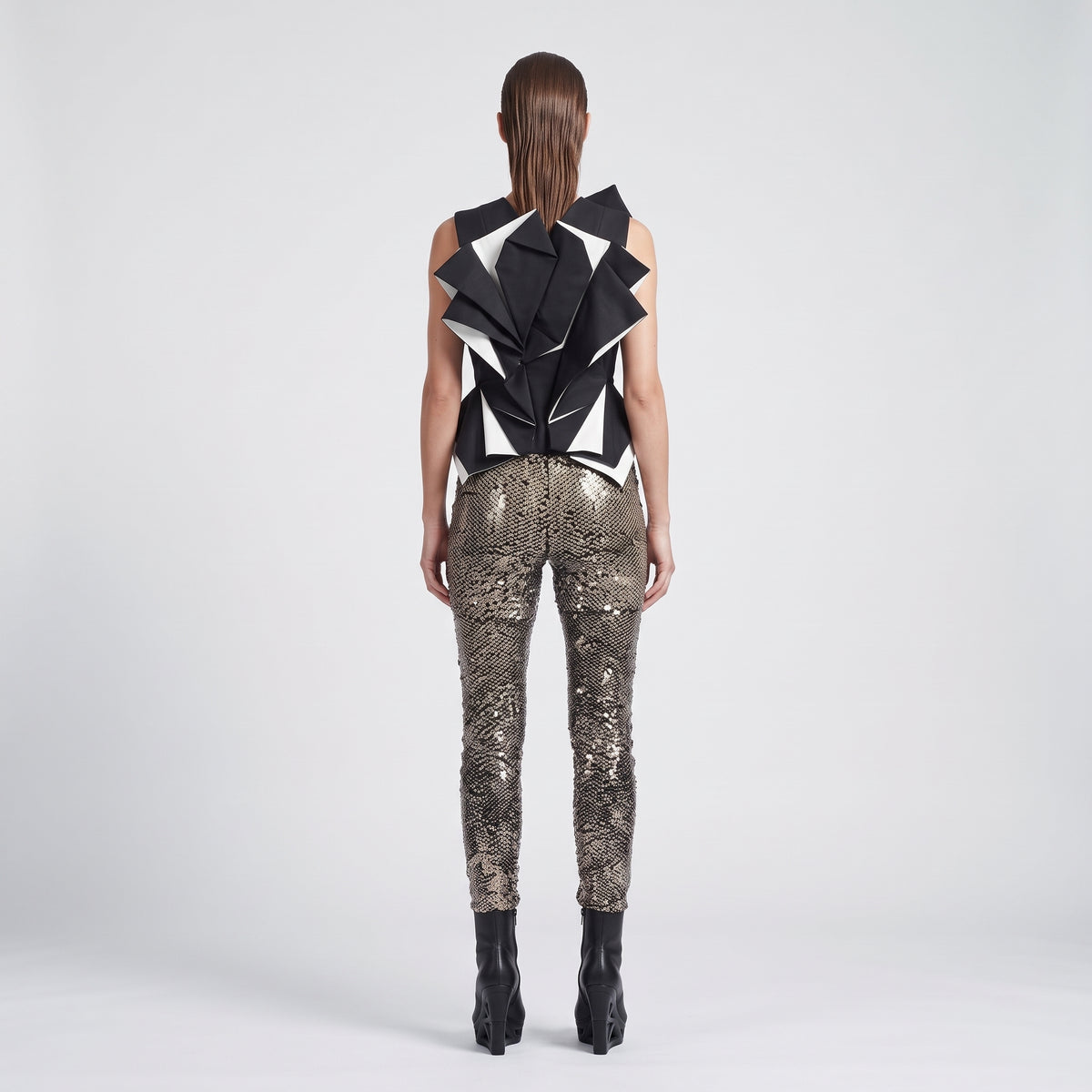 Embellished Studded Slim Trousers
