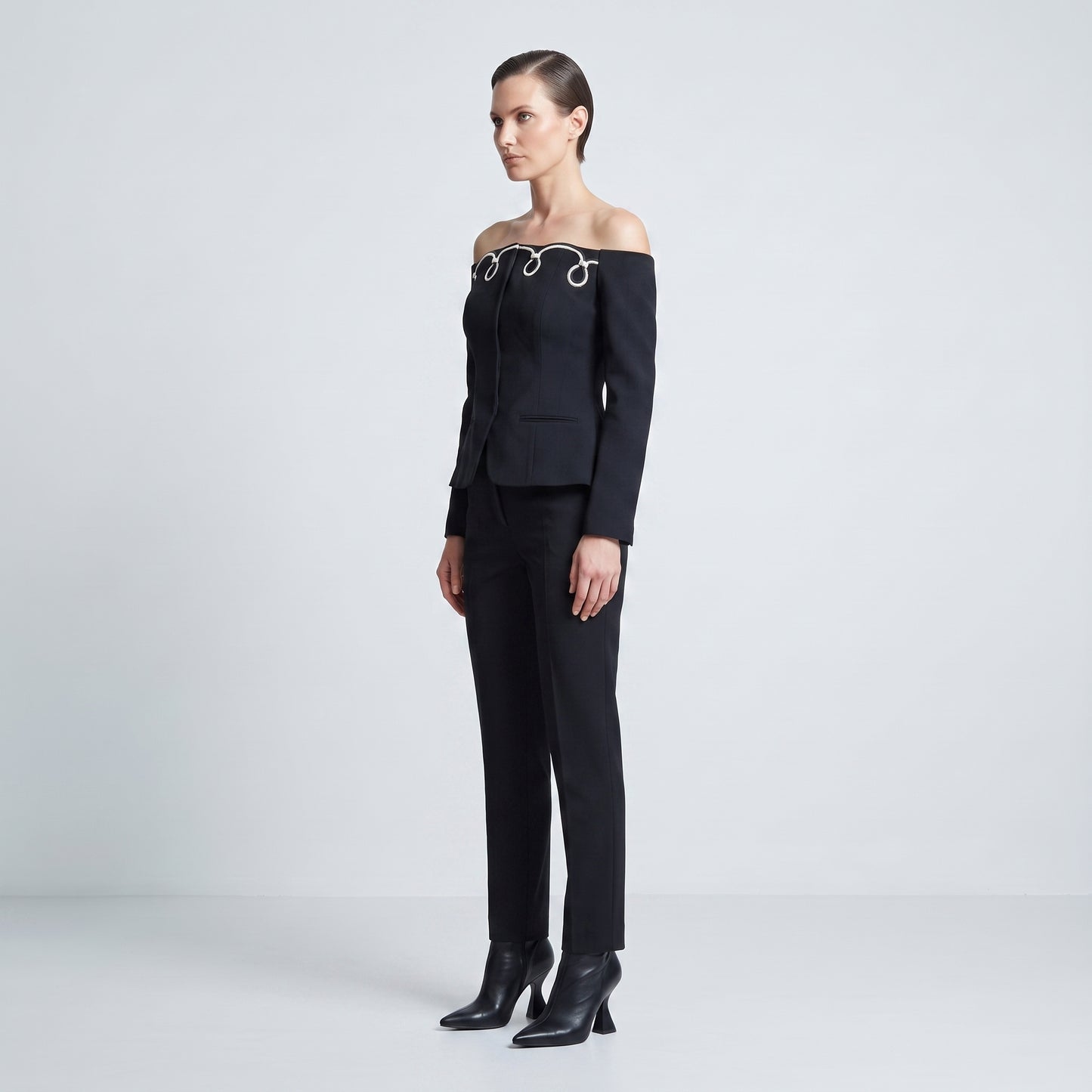 Off-Shoulder Sculptural Evening Top