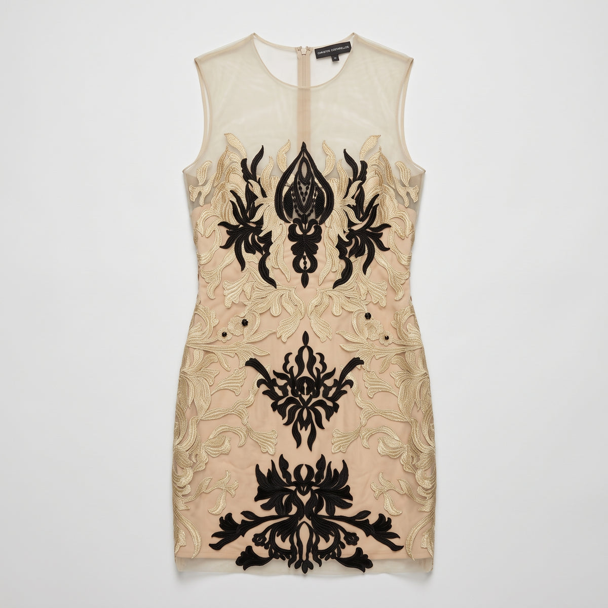 Embroidered Illusion Sheer Mini Dress