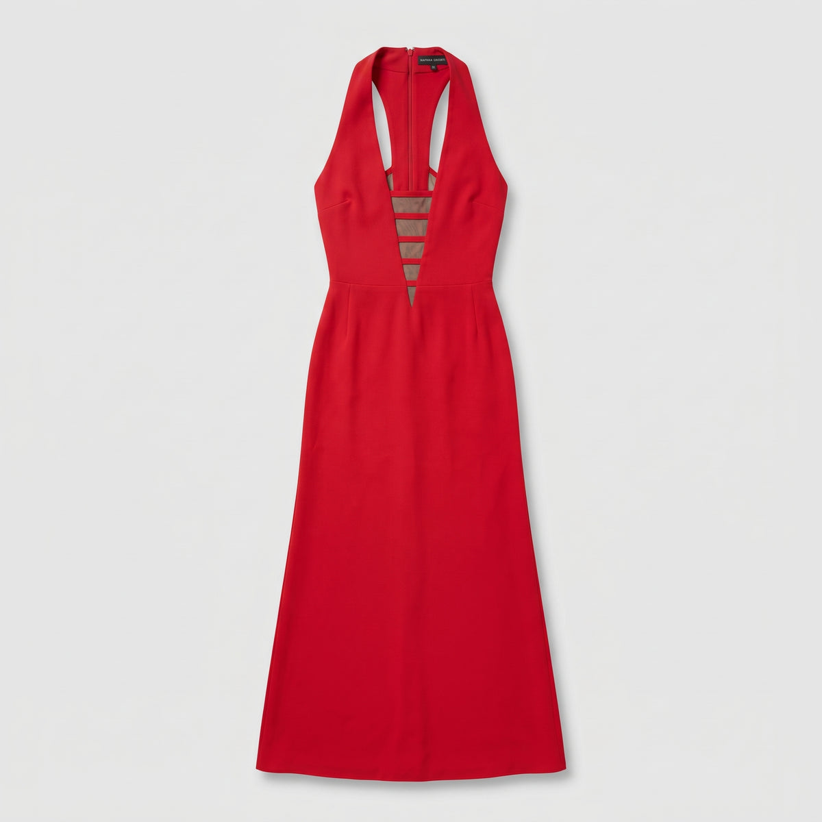 Sleek Cutout Red Evening Gown
