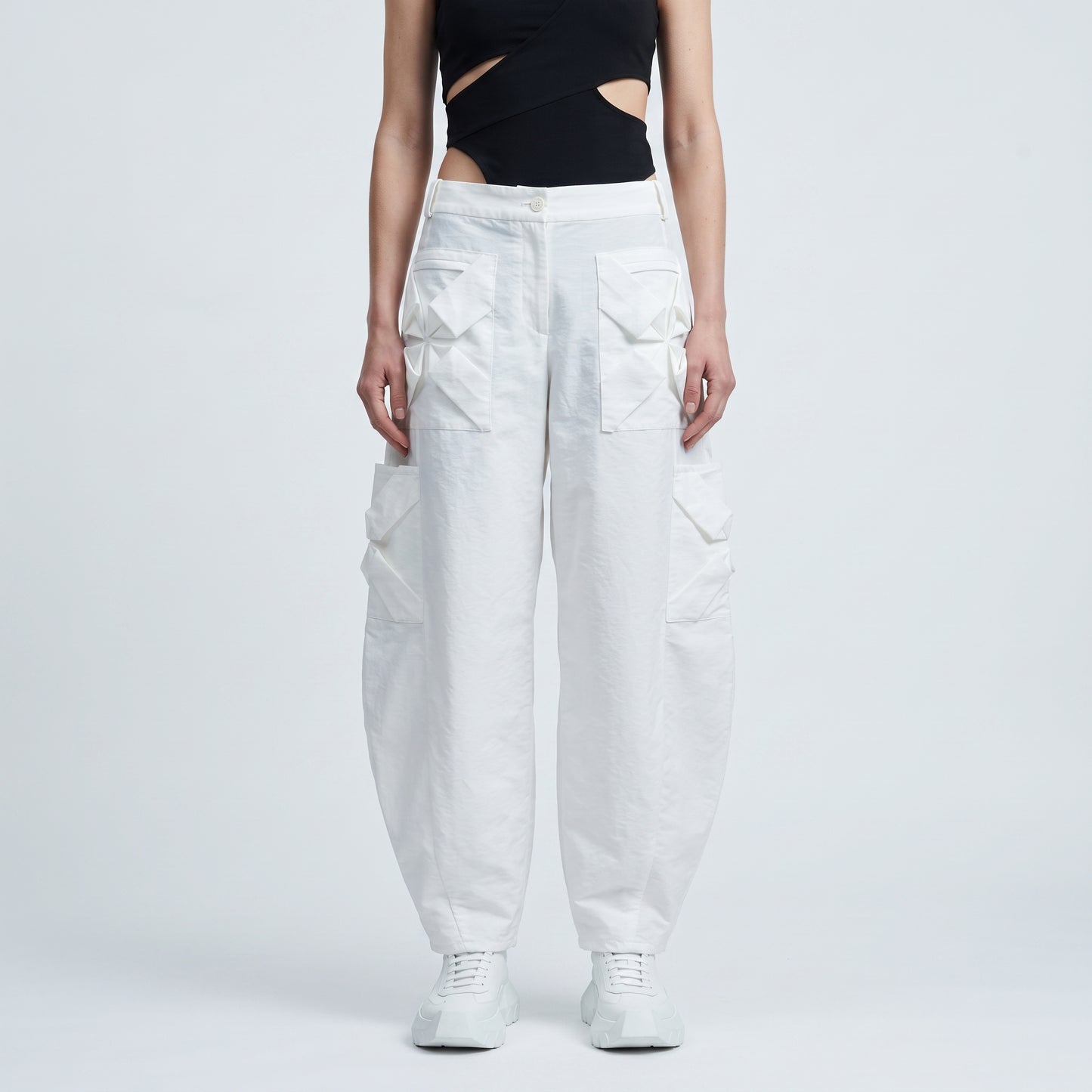 Architectural Origami Detail Cargo Trousers
