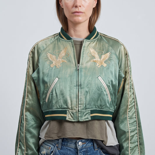 Embroidered Satin Souvenir Jacket