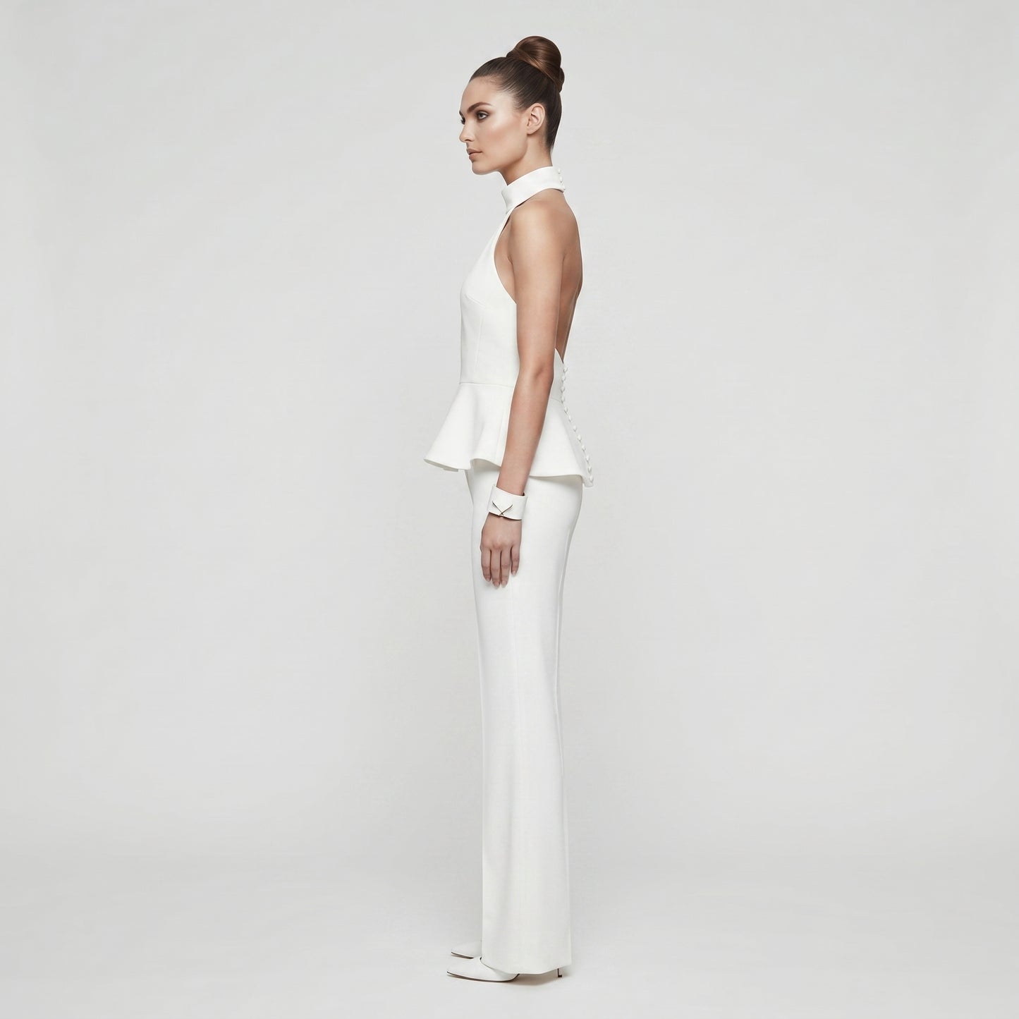 Halter Neck Peplum Top