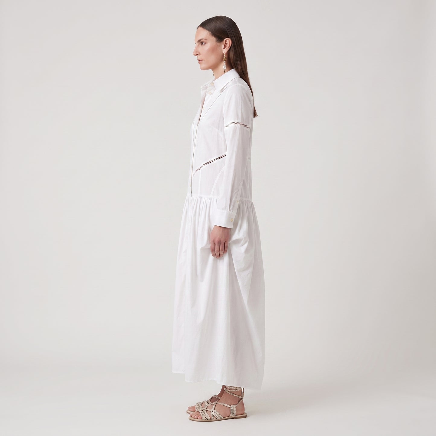 Structured White Poplin Shirt Dress