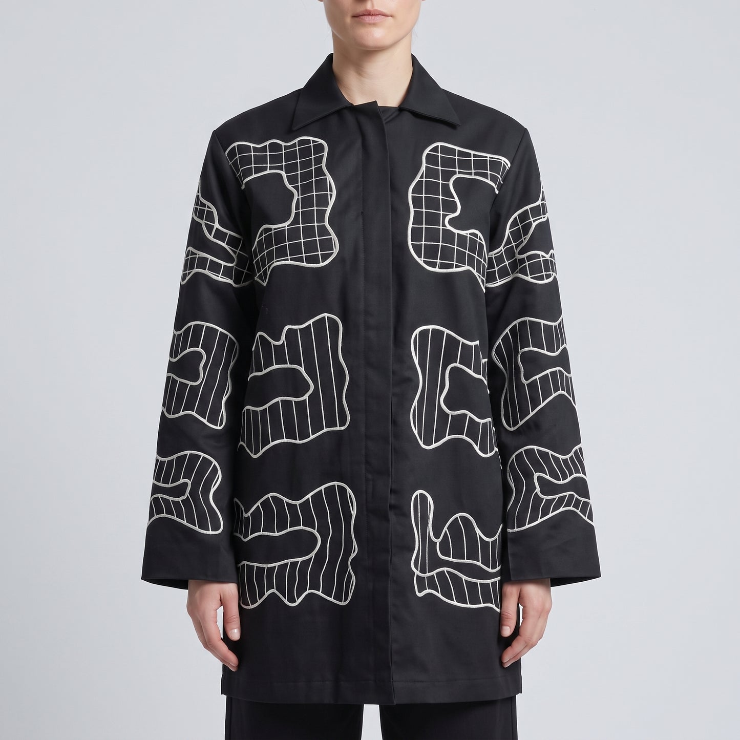 Embroidered Graphic Structured Jacket