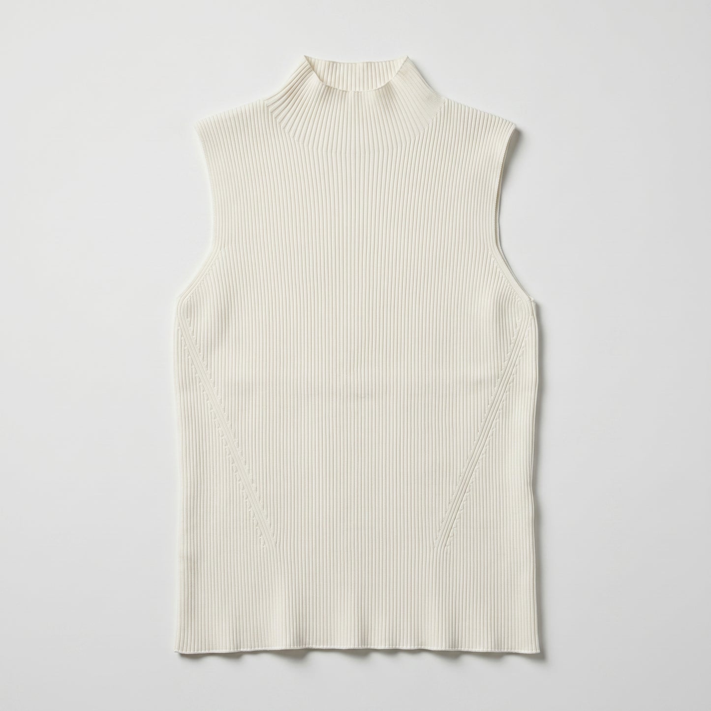 Sleeveless Ribbed Mock Neck Top