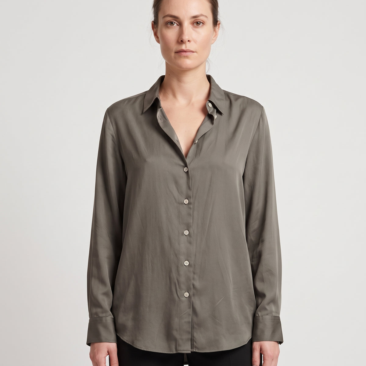 Classic Taupe Button-Down Shirt