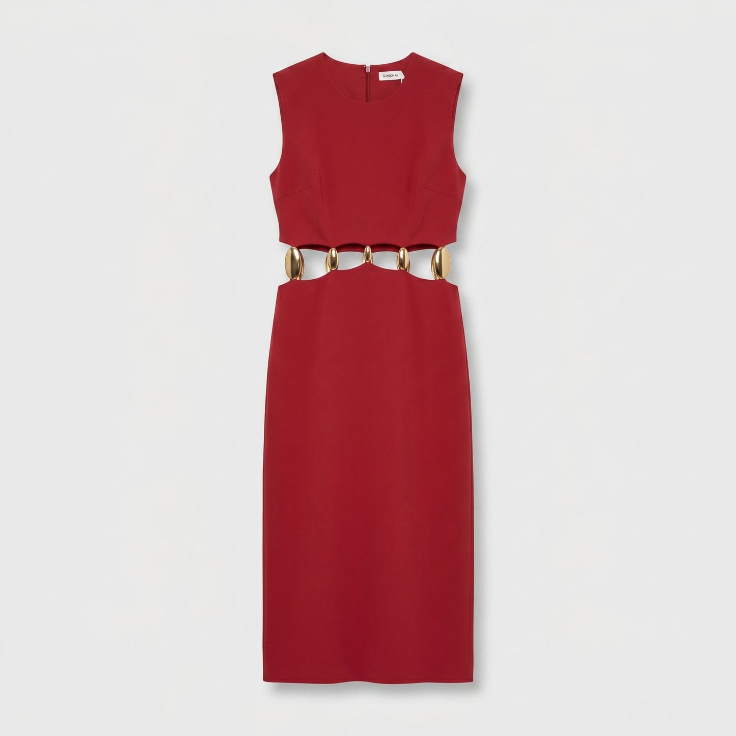 Cutout Embellished Midi Sheath Dress