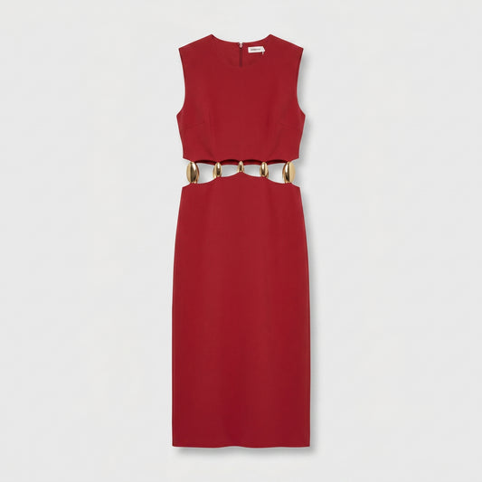 Cutout Embellished Midi Sheath Dress