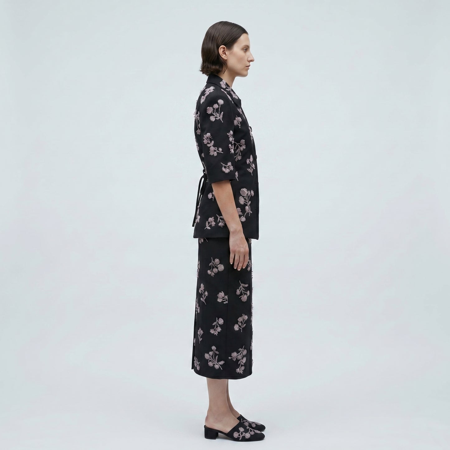 Floral Embroidered Structured Jacket