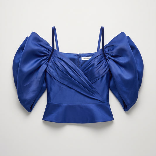 Royal Blue Statement Puff Top