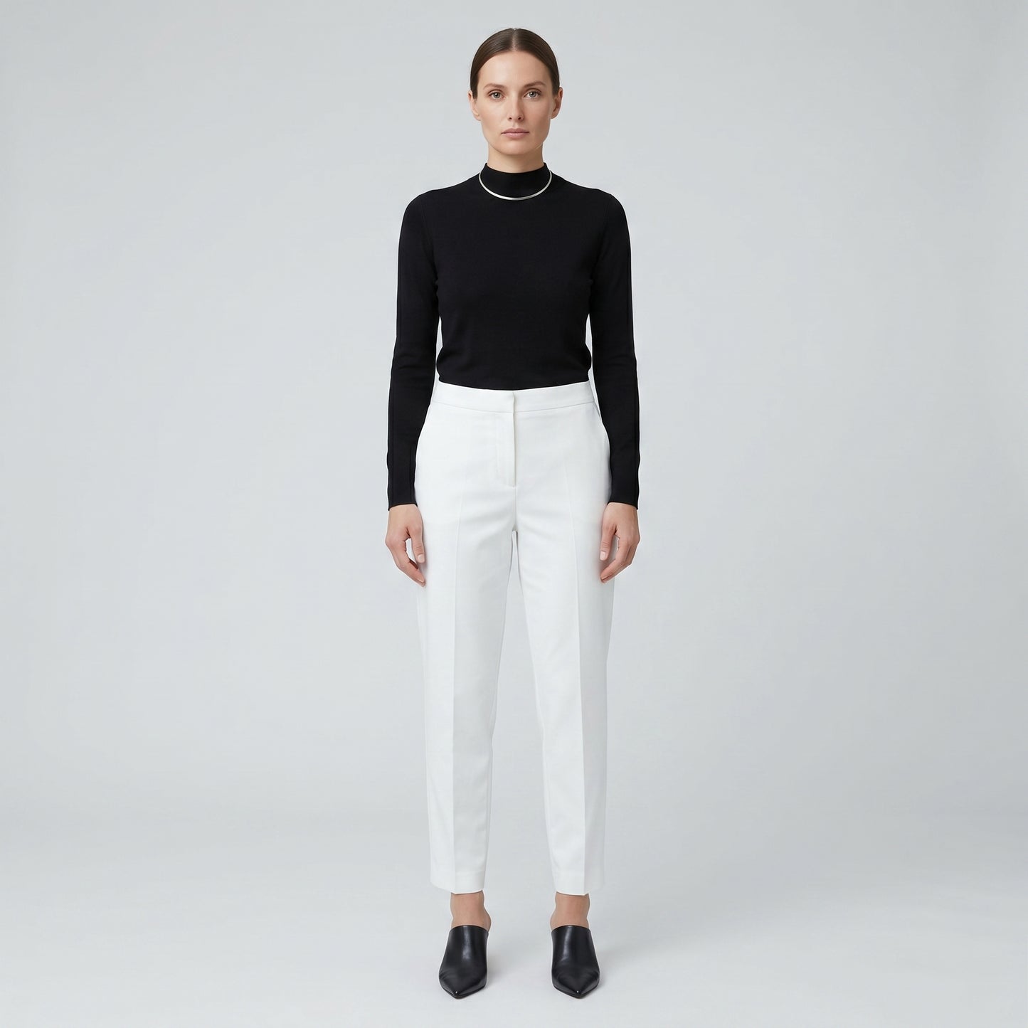 Tailored White Cropped Trousers
