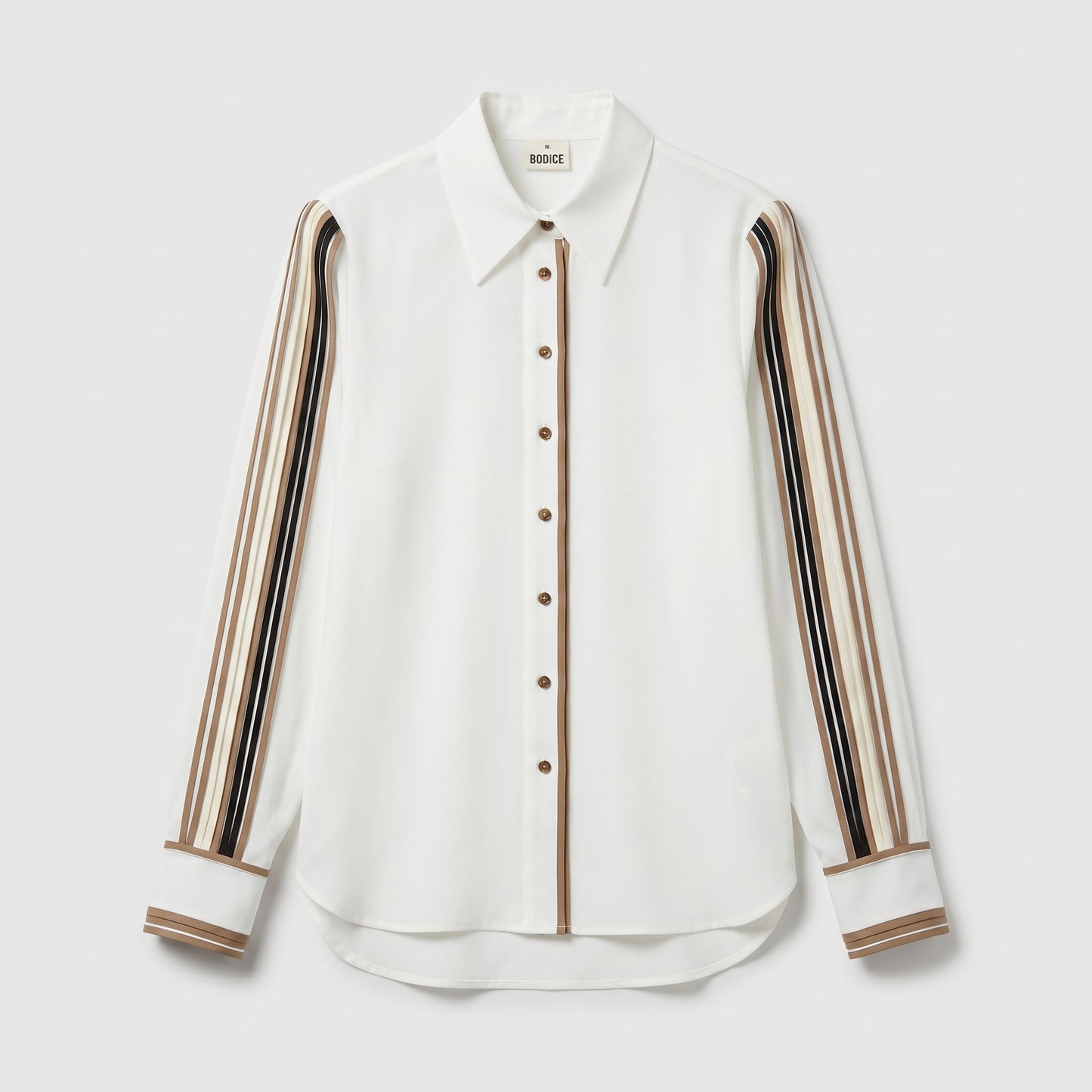 Striped Trim Classic Button-Down