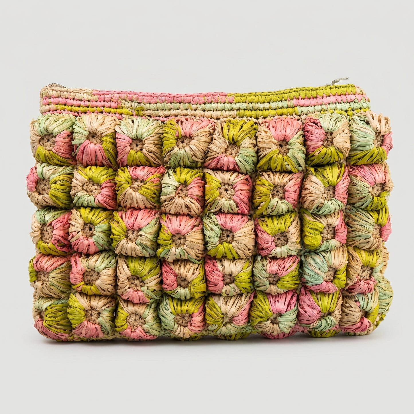 Woven Raffia Textured Clutch