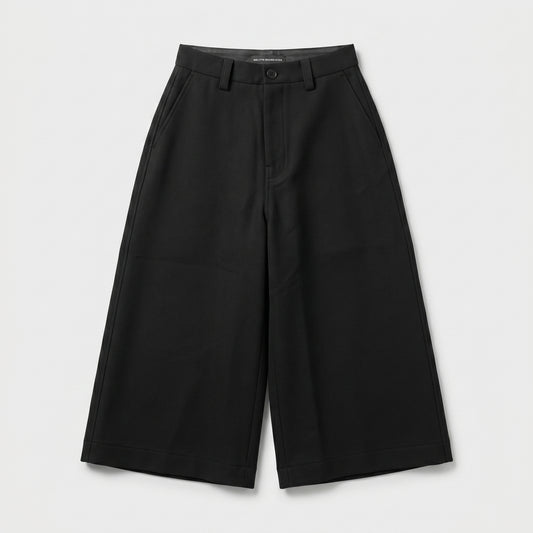 Tailored High-Rise Black Culottes